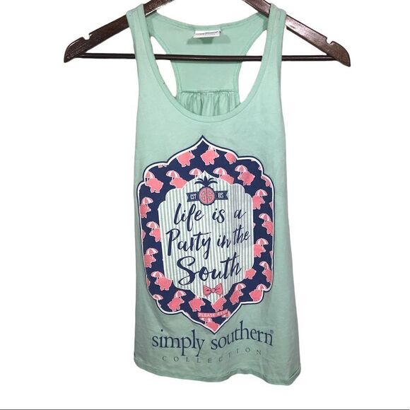 Women's Simply Southern Life is a Party in the South Tank Top - Picture 1 of 6